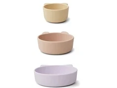 Liewood light lavender multi mix skåle Eddie silikone (3-pak)